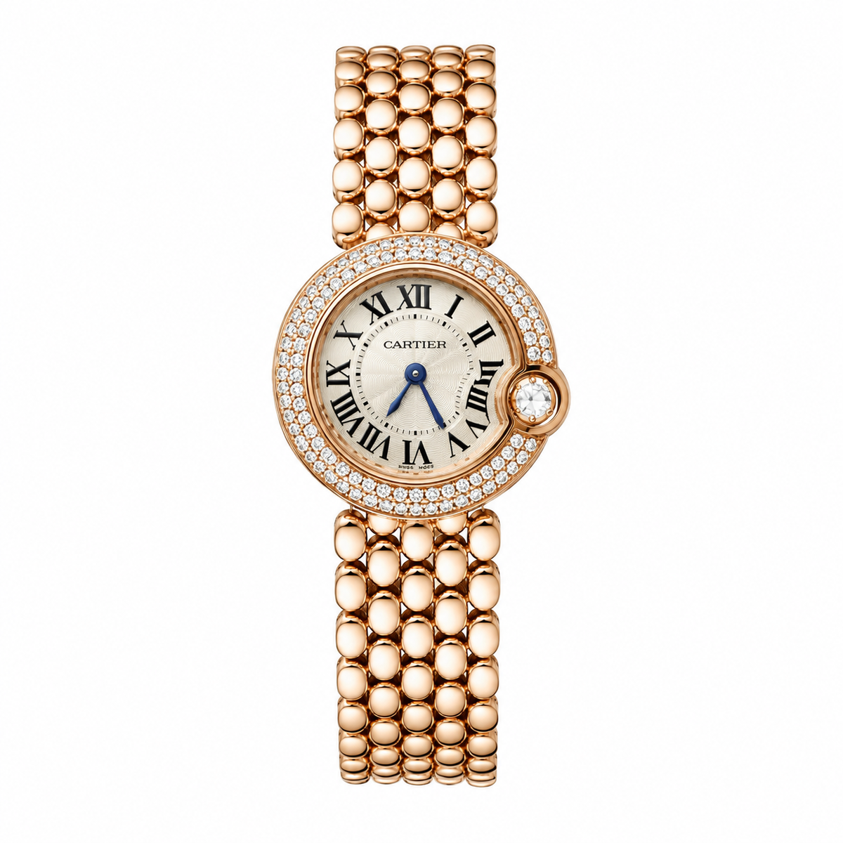 Cartier Ballon Blanc Rose Gold Diamond-Style Watch