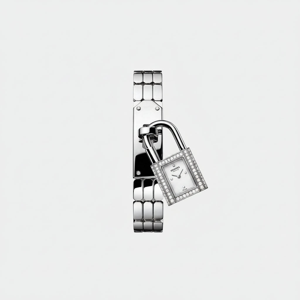 Hermès Kelly Silver Diamond-Set Watch