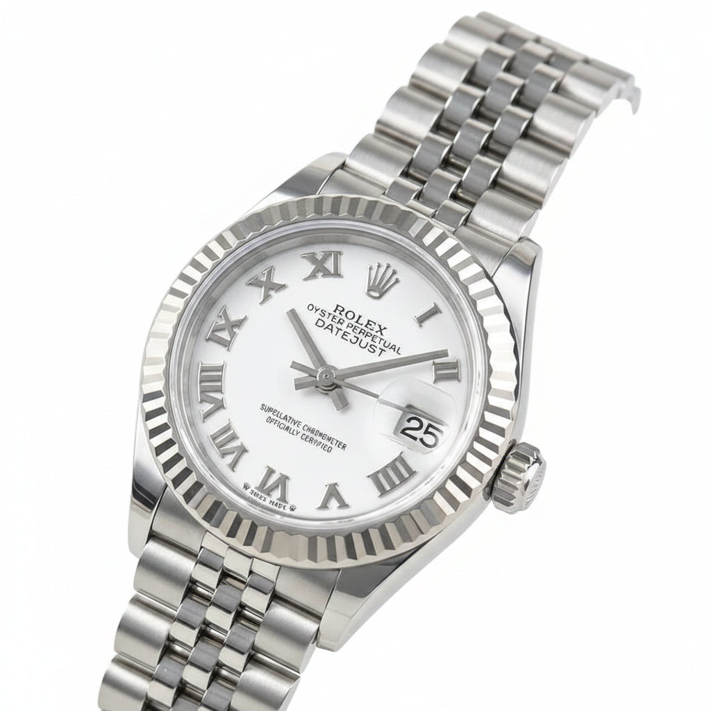 Rolex Datejust White Roman Dial Watch